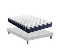 Ensemble Matelas à ressorts+ Lit Sommier Tapissier 160x200cm DEWINNER, Epaisseur du Matelas 25cm
