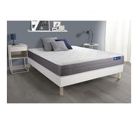 Ensemble matelas ACTIFLEX DREAM Ressorts ensaches et memoire de forme 140x190 cm 5zones de confort + sommier KIT blanc