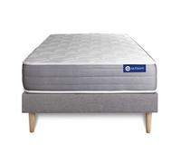 Ensemble matelas ACTIFLEX DREAM Ressorts ensaches et memoire de forme 80x190 cm 5zones de confort + sommier KIT gris