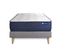 Actisom Ensemble matelas ACTIFLEX LIFE 120x190 - Ressorts ensachés mémoire 5 zones + sommier gris