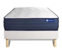 Ensemble matelas ACTIFLEX LIFE 120x190 Ressorts ensaches et Memoire de forme 5zones de confort + sommier KIT blanc