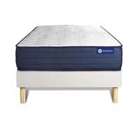 Ensemble matelas ACTIFLEX LIFE 120x200 Ressorts ensaches et Memoire de forme 5zones de confort + sommier KIT blanc