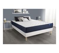 Ensemble matelas ACTIFLEX LIFE 160x200 Ressorts ensaches et Memoire de forme 5zones de confort + sommier KIT blanc