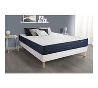 Ensemble matelas ACTIFLEX LIFE 180x200 Ressorts ensaches et Memoire de forme 5zones de confort + sommier KIT blanc