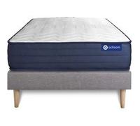 Ensemble matelas ACTIFLEX LIFE 80x190 Ressorts ensachés et Mémoire de forme 5zones de confort + sommier KIT gris G