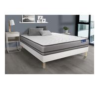 Ensemble matelas ACTIFLEX NIGHT 140x200cm RESSORTS ENSACHES 3zones de confort + sommier KIT blanc