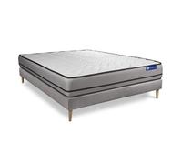 Ensemble matelas ACTIFLEX NIGHT 160x200cm RESSORTS ENSACHES 3zones de confort + sommier KIT gris