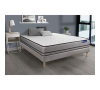 Ensemble matelas ACTIFLEX NIGHT 200x200cm RESSORTS ENSACHES 3zones de confort + sommier KIT gris