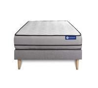 Ensemble matelas ACTIFLEX NIGHT 90x200cm RESSORTS ENSACHES 3zones de confort + sommier KIT gris