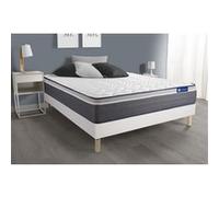 Ensemble matelas ACTIFLEX PLUS 160x200 Ressorts ensachés+Mémoire de forme Maxi épaisseur 7zones confort + sommier KIT blanc G