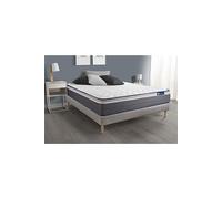Ensemble matelas ACTIFLEX PLUS 160x200 Ressorts ensaches+Memoire de forme Maxi epaisseur 7zones confort + sommier KIT gris