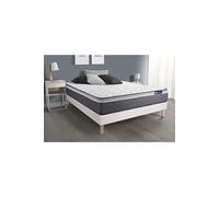 Ensemble matelas ACTIFLEX PLUS 160x200 Ressorts ensaches+Memoire de forme Maxi epaisseur 7zones confort + sommier KIT blanc