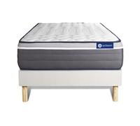 Actisom Matelas+sommier ACTIFLEX PLUS 80x190 – Ressorts ensachés, Mémoire de forme Maxi – Kit blanc