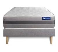 Ensemble matelas ACTIFLEX RELAX Ressorts ensachés + mémoire de forme 120x200 Maxi épaisseur 5zones confort + sommier KIT gris G