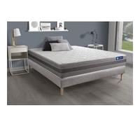 Ensemble matelas ACTIFLEX RELAX Ressorts ensaches + memoire de forme 140x190 Max epaisseur 5zones confort + sommier KIT gris