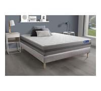 Ensemble matelas ACTIFLEX RELAX Ressorts ensaches + memoire de forme 140x190 Max epaisseur 5zones confort + sommier KIT gris
