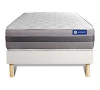 Ensemble matelas ACTIFLEX RELAX Ressorts ensachés + mémoire de forme 90x190 Maxi épaisseur 5zones confort + sommier KIT blanc G
