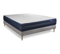 Ensemble matelas ACTIFLEX TECH 160x200 Memoire de forme Maxi epaisseur 5zones de confort + sommier KIT gris