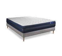 Ensemble matelas ACTIFLEX TECH 180x200 Memoire de forme Maxi epaisseur 5zones de confort + sommier KIT gris