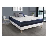 Ensemble matelas ACTIFLEX TECH 200x200 Memoire de forme Maxi epaisseur 5zones de confort + sommier KIT blanc