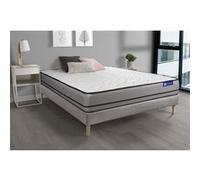 Ensemble matelas ACTILATEX 160x200cm 2 faces a MÉMOIRE DE FORME+LATEX 3zones de confort + sommier KIT gris