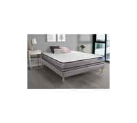 Ensemble Matelas Sommier 160x200 cm - Sommier Gris (en kit) - Actilatex Night