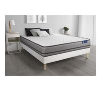 Ensemble matelas ACTILATEX 180x200cm 2 faces a MÉMOIRE DE FORME+LATEX 3zones de confort + sommier KIT blanc