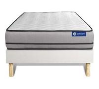 Ensemble matelas ACTILATEX 80x200cm 2 faces a MÉMOIRE DE FORME + LATEX 3zones de confort + sommier KIT blanc