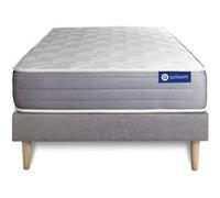 Ensemble matelas ACTILATEX DREAM Latex et memoire de forme 120x200 cm 5zones de confort + sommier KIT gris