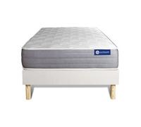 Ensemble matelas ACTILATEX DREAM Latex et mémoire de forme 90x190 cm 5zones de confort + sommier KIT blanc
