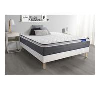 Ensemble matelas ACTILATEX PLUS 140x190 Latex+Memoire de forme Maxi epaisseur 7zones de confort + sommier KIT blanc