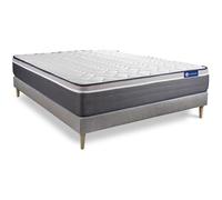 Ensemble matelas ACTILATEX PLUS 160x200 Latex+Memoire de forme Maxi epaisseur 7zones de confort + sommier KIT gris