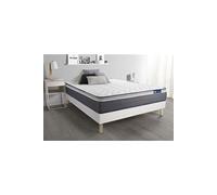 Actisom - Ensemble matelas + sommier ACTILATEX PLUS 160x200 Latex+Mémoire de forme 7 zones Kit blanc