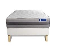 Actisom Ensemble matelas ACTILATEX RELAX 80x190cm Latex & mémoire de forme 5 zones+ sommier Kit blanc