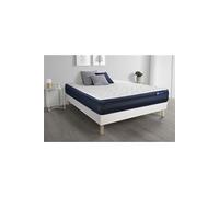Ensemble matelas ACTILATEX TECH 160x200 Memoire de forme Maxi epaisseur 5zones de confort + sommier KIT blanc