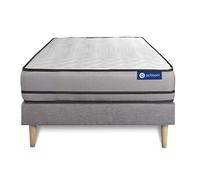 Ensemble matelas ACTIMEMO 120x200cm 2 faces a MÉMOIRE DE FORME 3zones de confort + sommier KIT gris