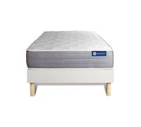 Ensemble matelas ACTIMEMO DREAM memoire de forme 120x190 cm 5zones de confort + sommier KIT blanc