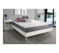 Ensemble matelas ACTIMEMO DREAM memoire de forme 200x200 cm 5zones de confort + sommier KIT blanc