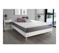 Ensemble matelas ACTIMEMO DREAM memoire de forme 200x200 cm 5zones de confort + sommier KIT blanc