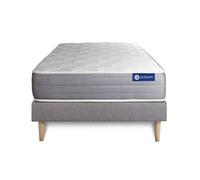 Ensemble matelas ACTIMEMO DREAM memoire de forme 90x200 cm 5zones de confort + sommier KIT gris