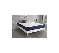 Ensemble matelas ACTIMEMO LIFE 140x190 Memoire de forme 5zones de confort + sommier KIT blanc