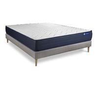 Ensemble matelas ACTIMEMO LIFE 160x200 Memoire de forme 5zones de confort + sommier KIT gris