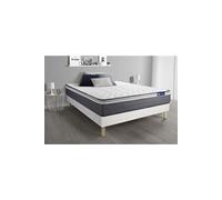 Ensemble matelas ACTIMEMO PLUS 140x190 Memoire de forme Maxi epaisseur 7zones de confort + sommier KIT blanc