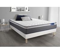 Ensemble matelas ACTIMEMO PLUS 180x200 Memoire de forme Maxi epaisseur 7zones de confort + sommier KIT blanc