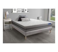 Actisom Ensemble matelas et sommier ACTIMEMO RELAX mémoire de forme 160x200 cm Maxi 5 zones KIT gris