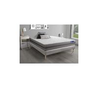 Actisom Ensemble matelas et sommier ACTIMEMO RELAX mémoire de forme 160x200 cm Maxi 5 zones KIT gris