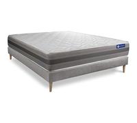 Ensemble Matelas Sommier 180x200 cm - Sommier Gris (en kit) - Actimemo Relax