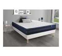 Ensemble matelas ACTIMEMO TECH 200x200 Memoire de forme Maxi epaisseur 5zones de confort + sommier KIT blanc