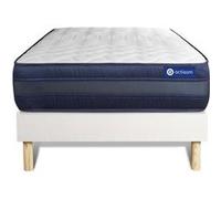 Ensemble matelas ACTIMEMO TECH 80x190 Memoire de forme Maxi epaisseur 5zones de confort + sommier KIT blanc
