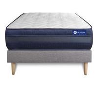 Ensemble matelas ACTIMEMO TECH 90x190 Memoire de forme Maxi epaisseur 5zones de confort + sommier KIT gris